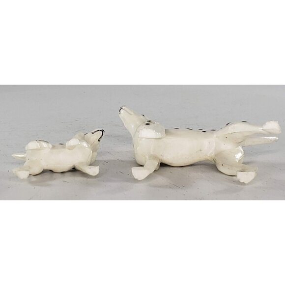 Vintage Dalmatian Figurines Mom Puppy Hard Plastic - Picture 5 of 5